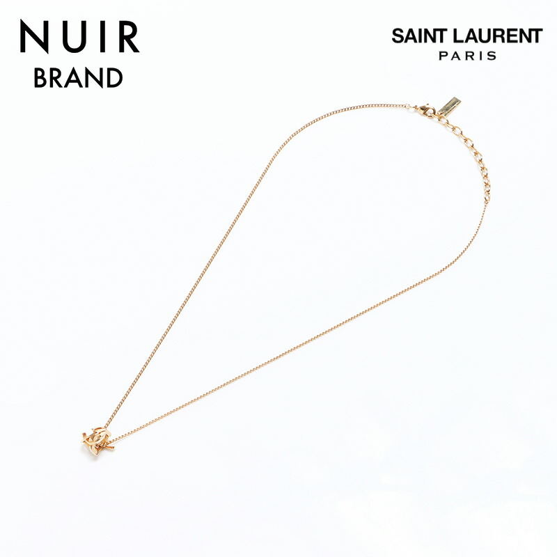 美品 イヴサンローラン YVS ロゴ ハート スカーフリング ゴールド Yves Saint Laurent - イブサンローラン ysl スカーフリングの