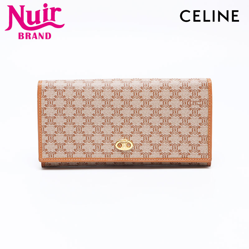 超美品！ CELINE セリーヌ 長財布 マカダム ブラウン CELINE セリーヌ 長財布 がま口 財布 レディース メンズ