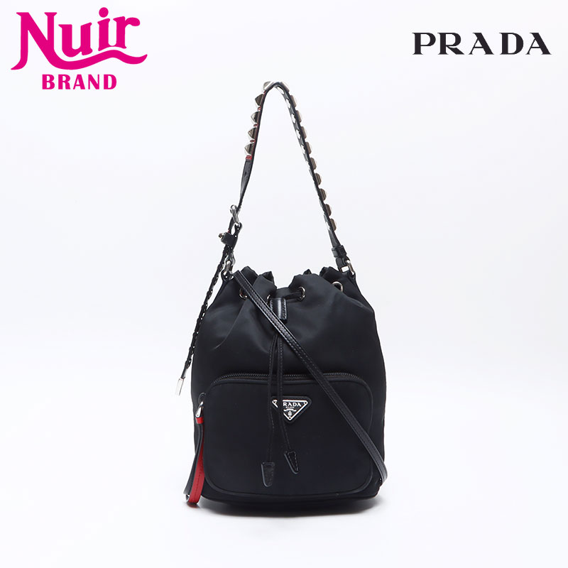 PRADA ブラック ドローストリングバッグ Prada ドローストリング クラッチバッグ | ニュートラル