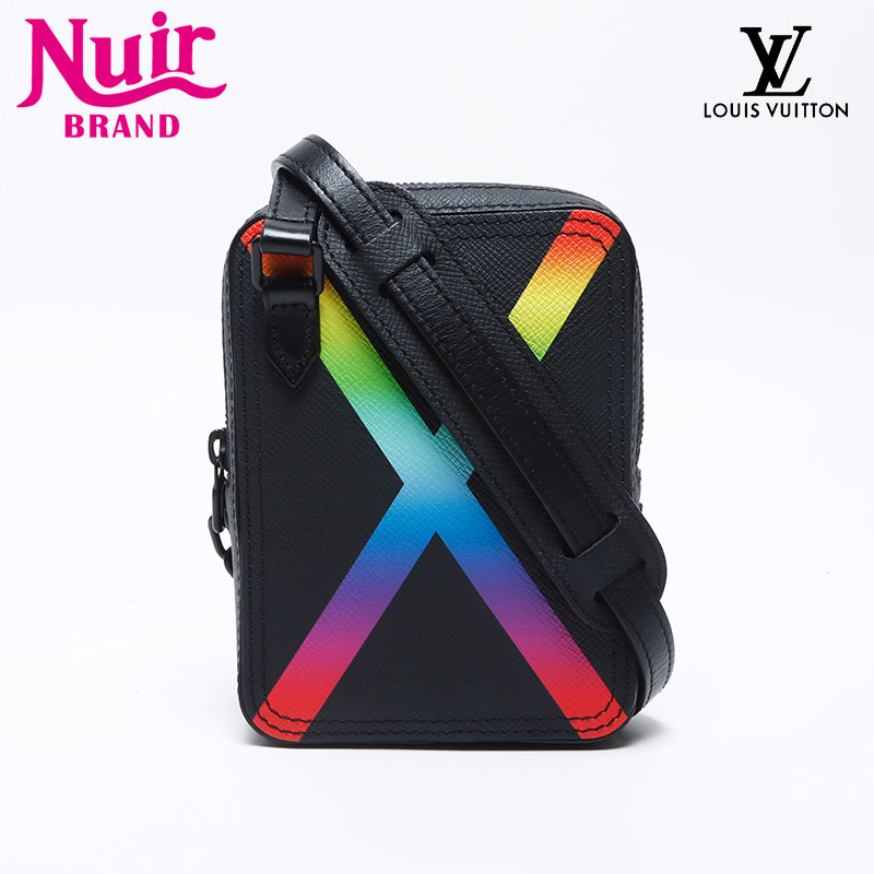 【エントリーで最大ポイント49倍!＋全商品10%OFF!4/10 1:59まで】ルイ・ヴィトン LOUIS VUITTON タイガ レインボー ダヌーブ ショルダーバッグ ブラック WS13930 【中古】