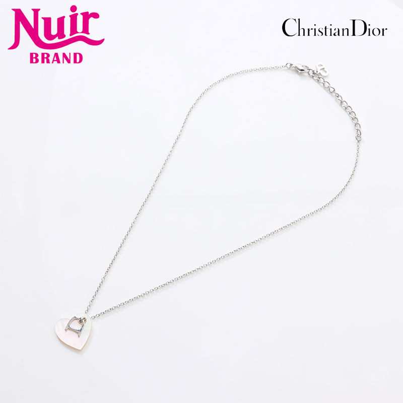 Cristian Dior ハート型ペンダントネックレス クリスチャンディオール Christian Dior ネックレス ハート ロゴ