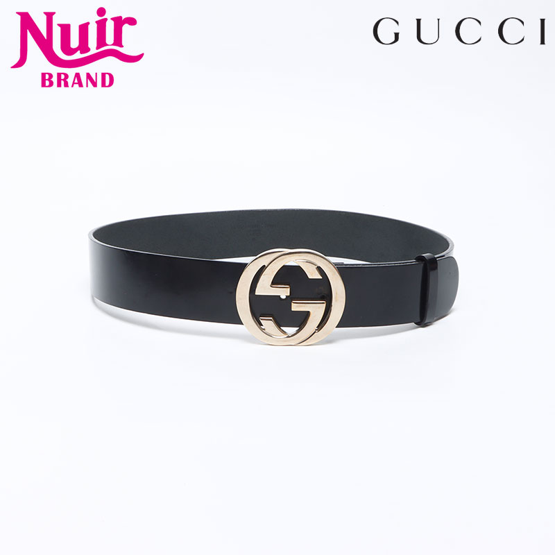 ★GUCCI グッチ 黒 レザーベルト ゴールド CCロゴ　送料込み グッチ GUCCI ベルト GGレザー 本革 グッチシマ インター