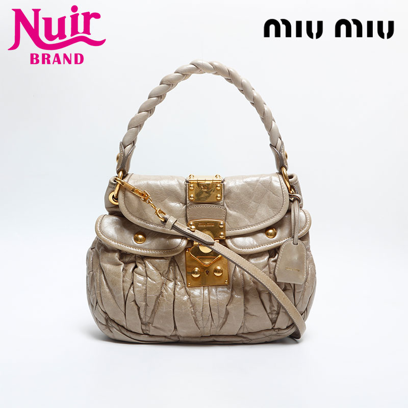 【付属品完備】miu miu ミュウミュウ ヴィッテロシャイン ハンドバッグ MIUMIU ミュウミュウ ヴィッテロ シャイン 2WAY ハンドバッグ