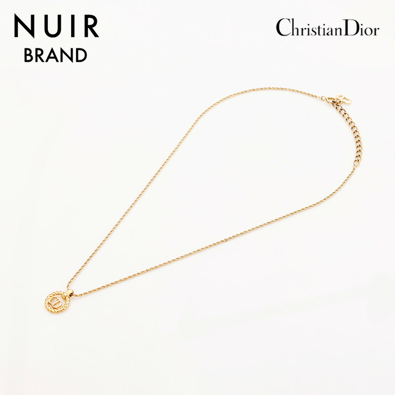 美品 Dior クリスチャンディオール ロゴ プレート ゴールド ネックレス Christian Dior クリスチャンディオール ネックレス Diorロゴ