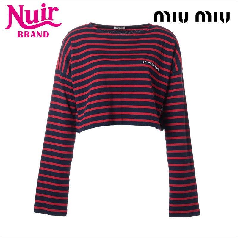 楽天市場】【ミュウミュウ】Miu Miu 猫柄 ボーダー Tシャツ