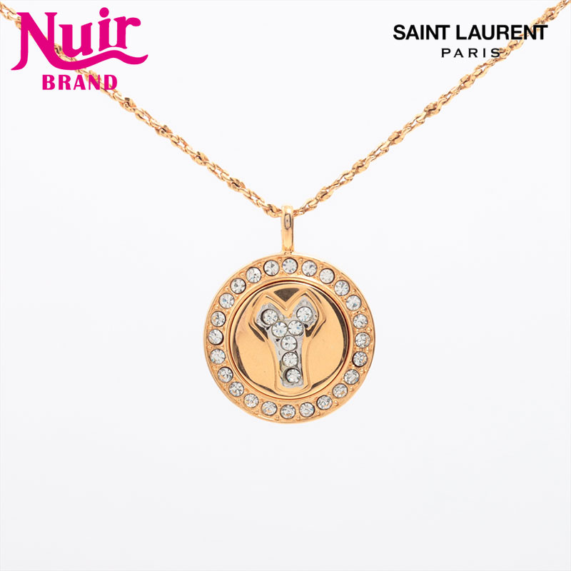 Yves Saint Laurent 八角形ペンダントネックレス 楽天市場】SAINT LAURENT サンローラン YSLロゴ ネックレス