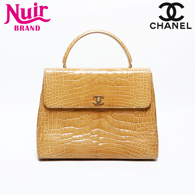 【ポイント最大47.5倍 全商品10%OFF! 7/26 01:59まで】シャネルCHANELパテントレザー クロコダイル 6番台 2000-2002 トップハンドルハンドバッグイエローWS20201【中古】｜NUIR VINTAGE 店
