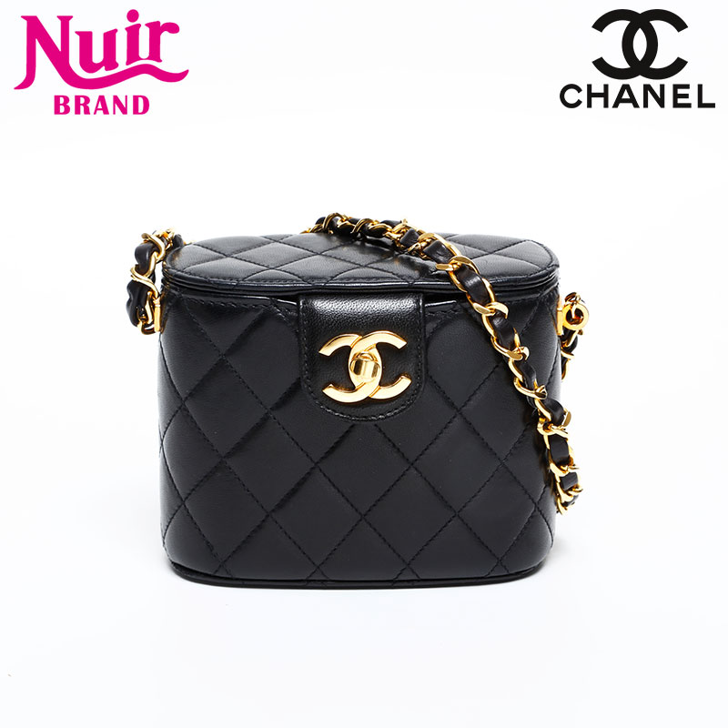 シャネル CHANEL 2番台 1991-1994 ラムスキン チェーン バニティ ショルダーバッグ ブラック WS20480 【中古】｜NUIR VINTAGE 店