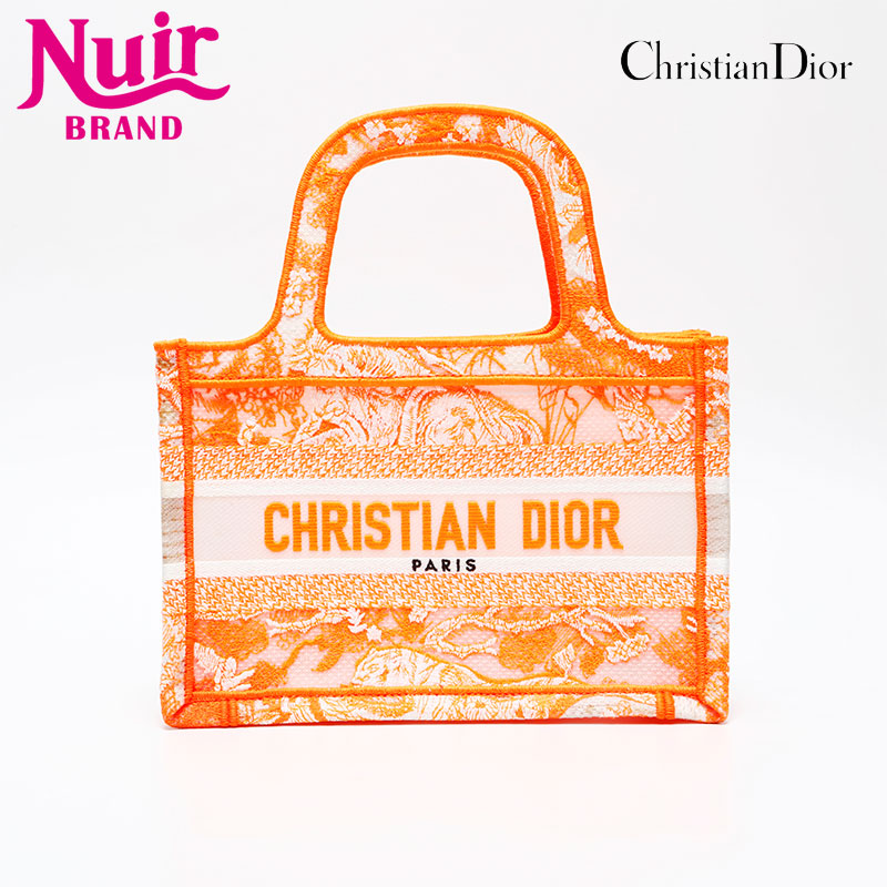 クリスチャンディオール Christian Dior ミニ ブックトート ハンドバッグ オレンジ WS20706 【中古】