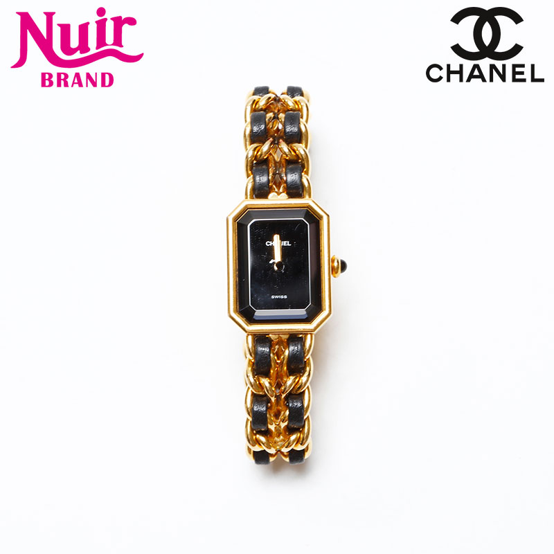 【ポイント最大47倍！全商品10%OFF!4/17 09:59まで】シャネル CHANEL プルミエール Mサイズ 不動 腕時計 ブラック WS20576 【中古】