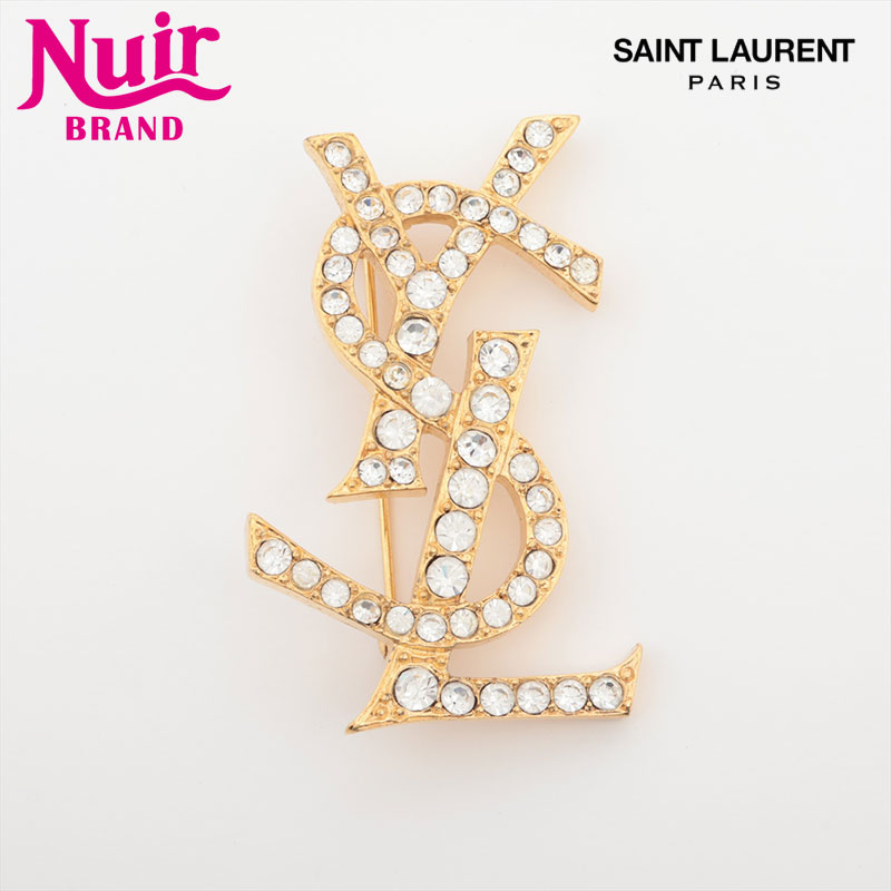 ￼ブローチ、イヴサンローラン、YSL、ゴールド 美品 Yves Saint Laurent イヴサンローラン YSL アクセサリー