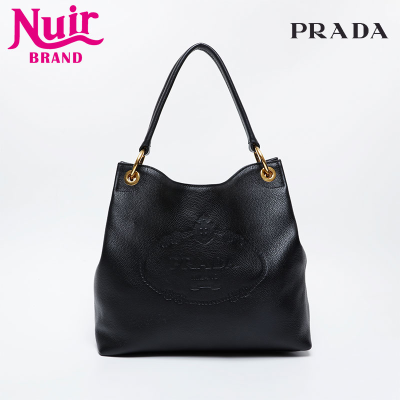 ⭐*)様 S3★ PRADA ハンドバッグ　メタルハンドル PRADA プラダ ハンドバッグ 三角ロゴ ナイロン黒 メタルハンドル