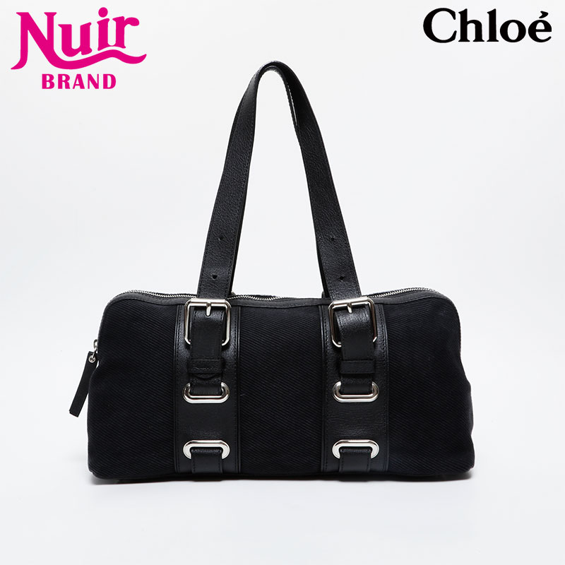 【ポイント最大47.5倍 全商品10%OFF! 7/26 01:59まで】クロエChloeキャンバスハンドバッグブラックWS21419【中古】｜NUIR VINTAGE 店