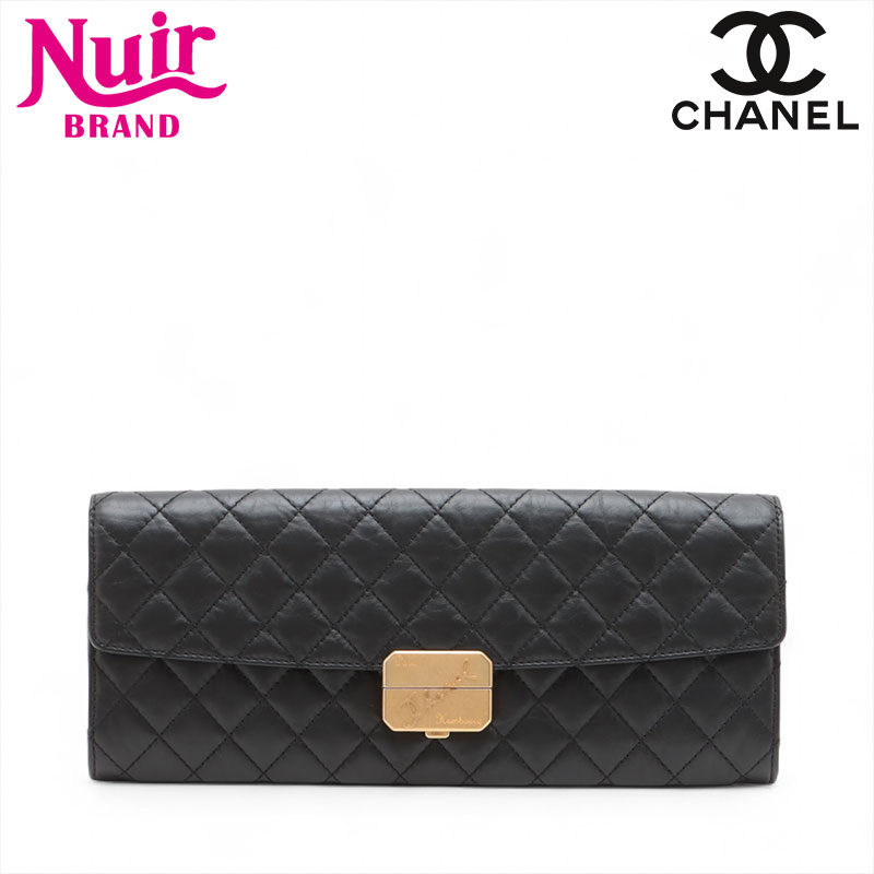【ポイント最大47倍！全商品10%OFF!4/17 09:59まで】シャネル CHANEL 26番台 2018-2019 マトラッセ クラッチバッグ ブラック WS15721 【中古】