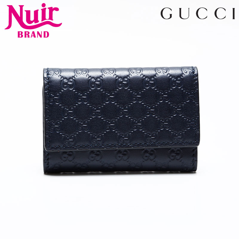 グッチ★未使用★6連キーケース★総レザー★マイクロシグネチャー★ブラック GUCCI グッチ マイクロシマ・キーケース6本/アウトレット Bランク