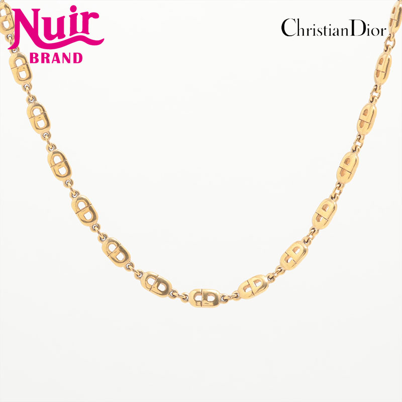 美品✨刻印有り Dior クリスチャンディオール ネックレス ゴールド ロゴ 美品】Christian Dior ネックレス ゴールド Dロゴ 刻印あり