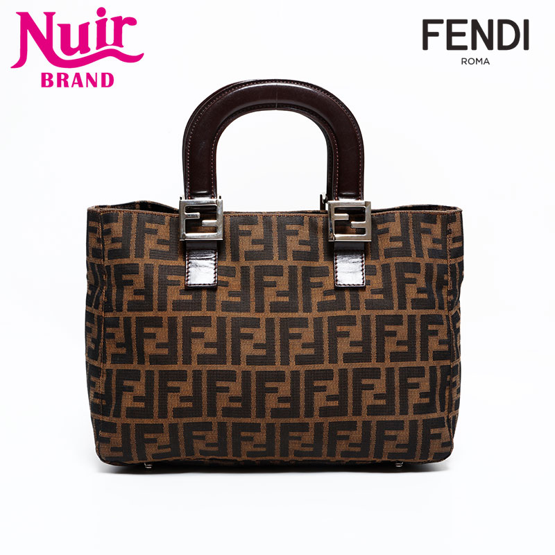 【エントリーで最大ポイント49倍!＋全商品10%OFF!4/10 1:59まで】フェンディ FENDI ズッカ ハンドバッグ ブラウン WS22549 【中古】