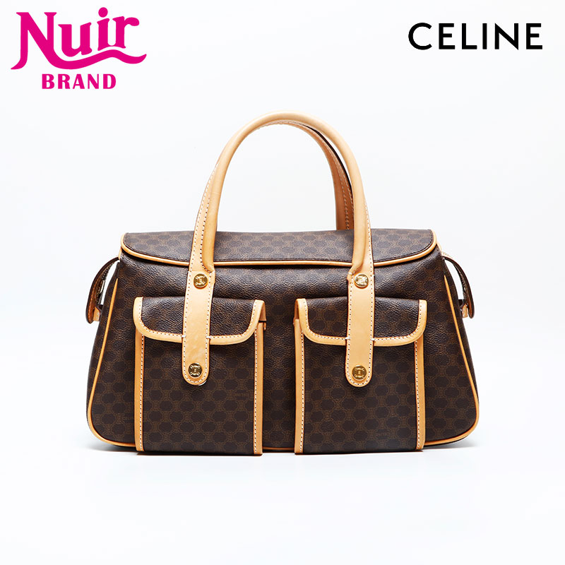 【ポイント最大47倍!全商品10%OFF!4/17 09:59まで】セリーヌ CELINE PVC マカダム ハンドバッグ ブラウン WS23175 【中古】