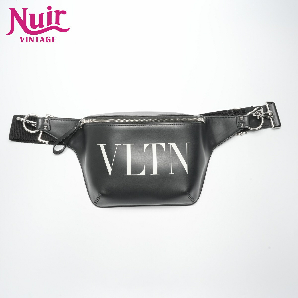 ヴァレンティノ VALENTINO VLTN ロゴ レザー ショルダーバッグ ブラック WS23578 【中古】