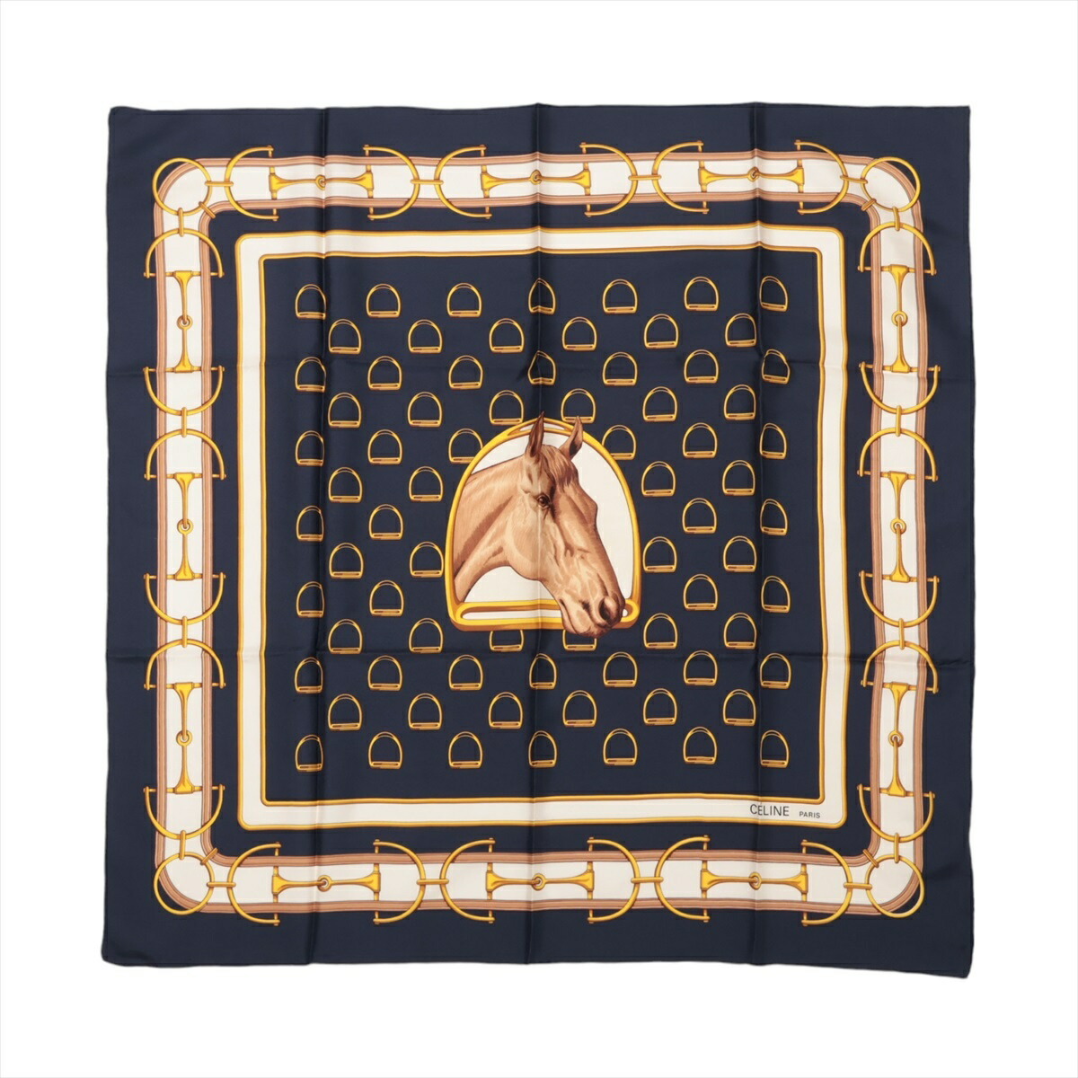 楽天市場】美品 CELINE セリーヌ マカダム レディース スカーフ