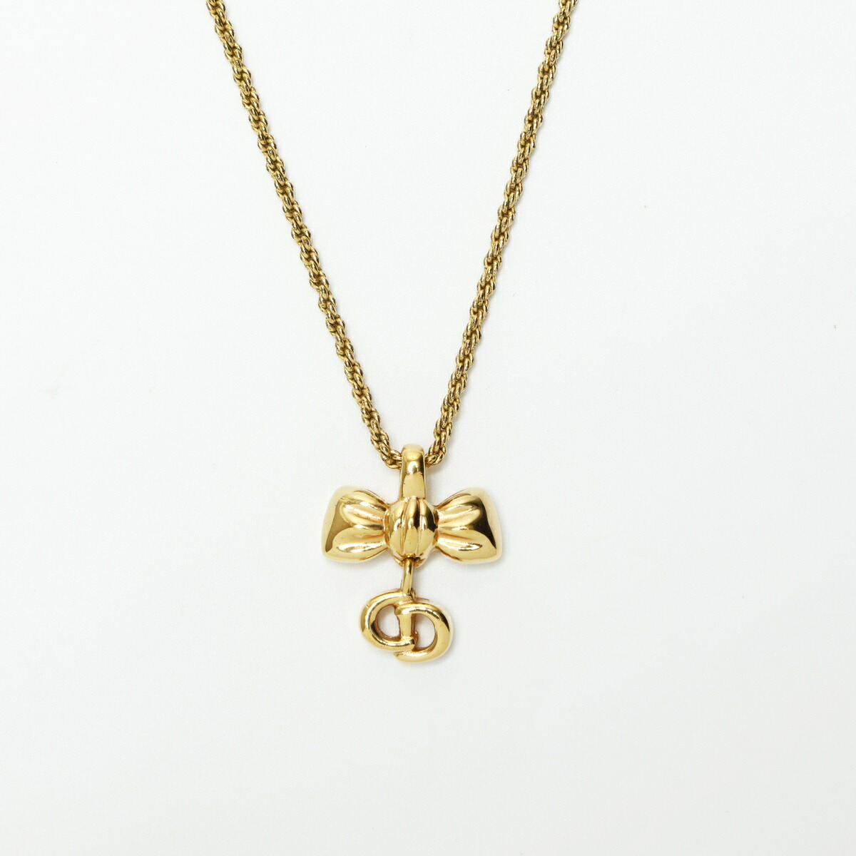 楽天市場】クリスチャンディオール ロゴタイプ リボン ネックレス 金属