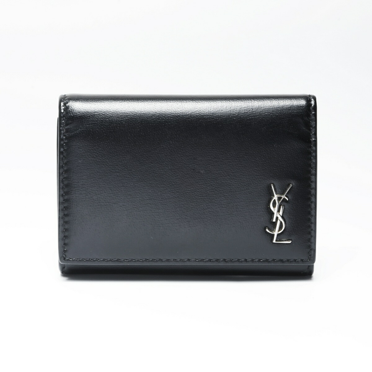 未使用品✨YVES SAINT LAURENT ピルケース キーホルダー YSL SAINT LAURENT Key Ring Holder Surfboard Shape Logo Wood Brass