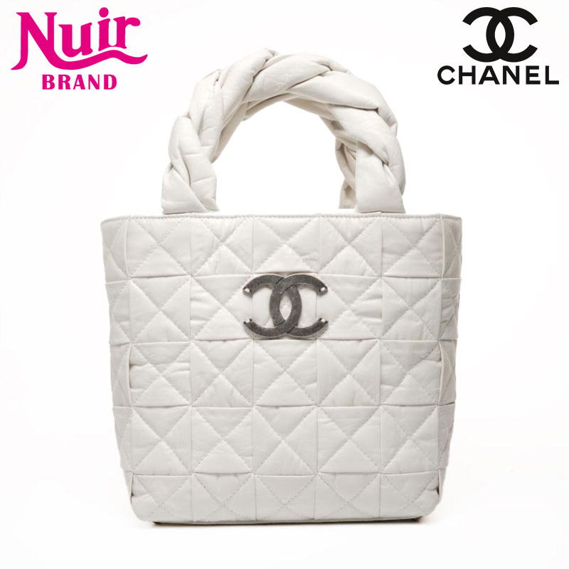 【エントリーで最大ポイント49倍!＋全商品10%OFF!4/10 1:59まで】シャネル CHANEL 10番台 2005-2006 レザー ココマーク ハンドバッグ ホワイト WS21274 【中古】 108,500円