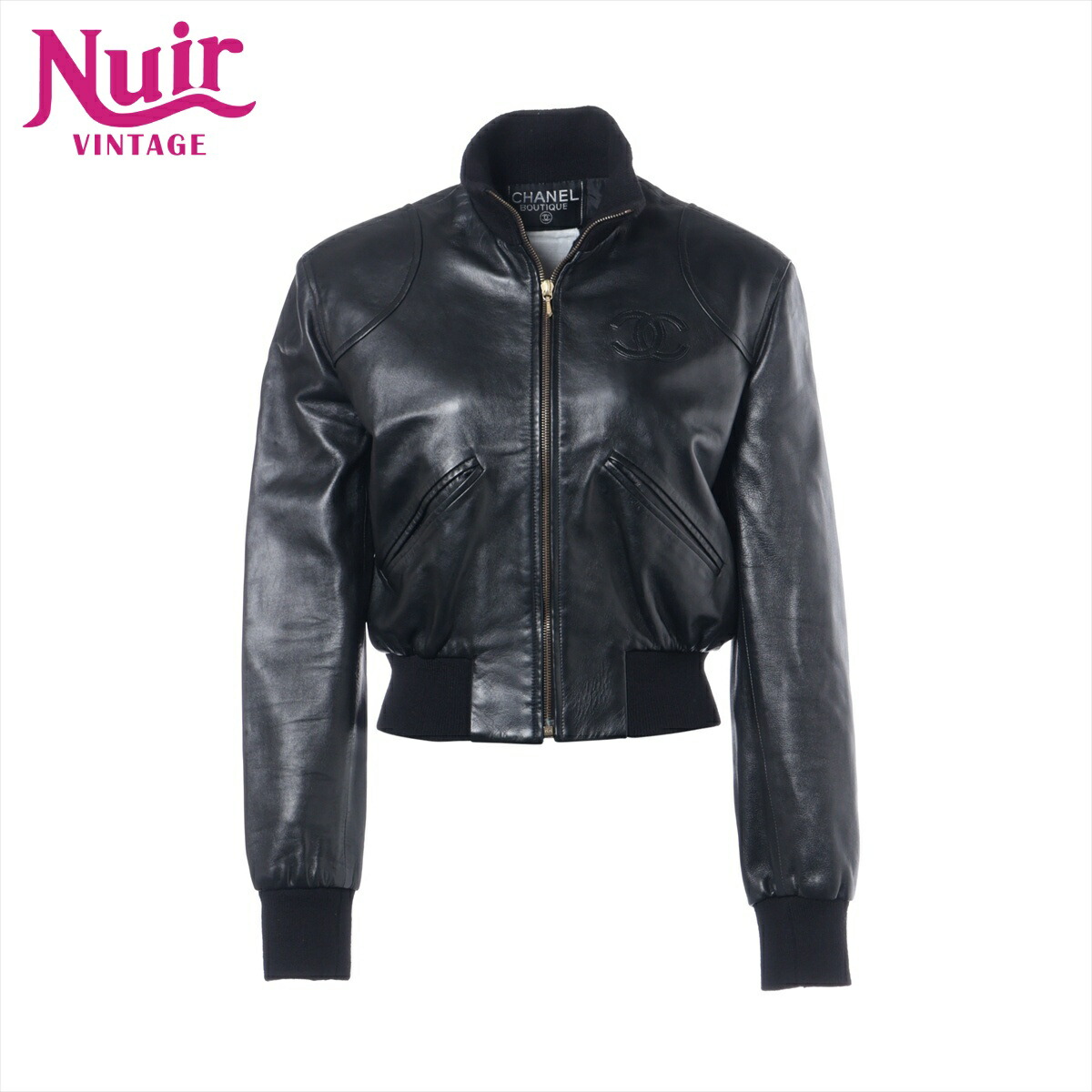 シャネル　22プレaw ジャケット　黒系　38 楽天市場】【シャネル】Chanel 22-23AW ラムスキン グリポア ココ