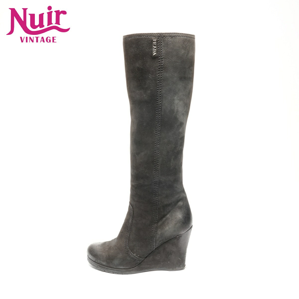 楽天市場】プラダ ロングブーツ ロゴ入り 36 23cm ブラック 黒