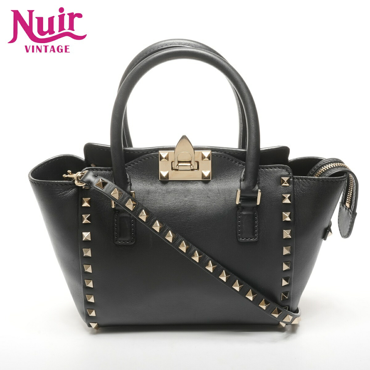 楽天市場】美品 VALENTINO ヴァレンティノ ロックスタッズ ブラック 黒