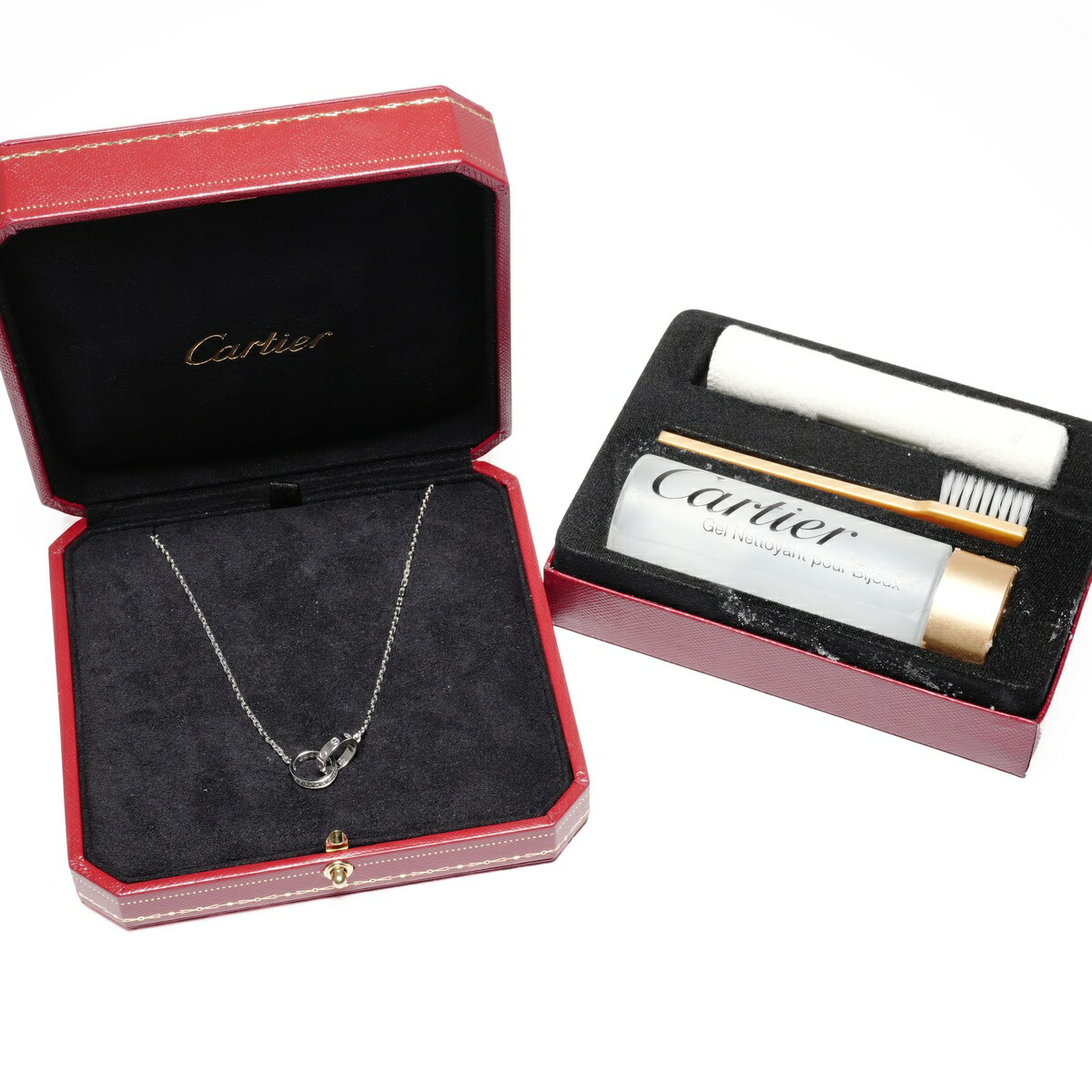 カルティエ CARTIER ベビーラブ K18WG ホワイトゴールド ダイヤモンド ネックレス シルバー WS25669 【中古】