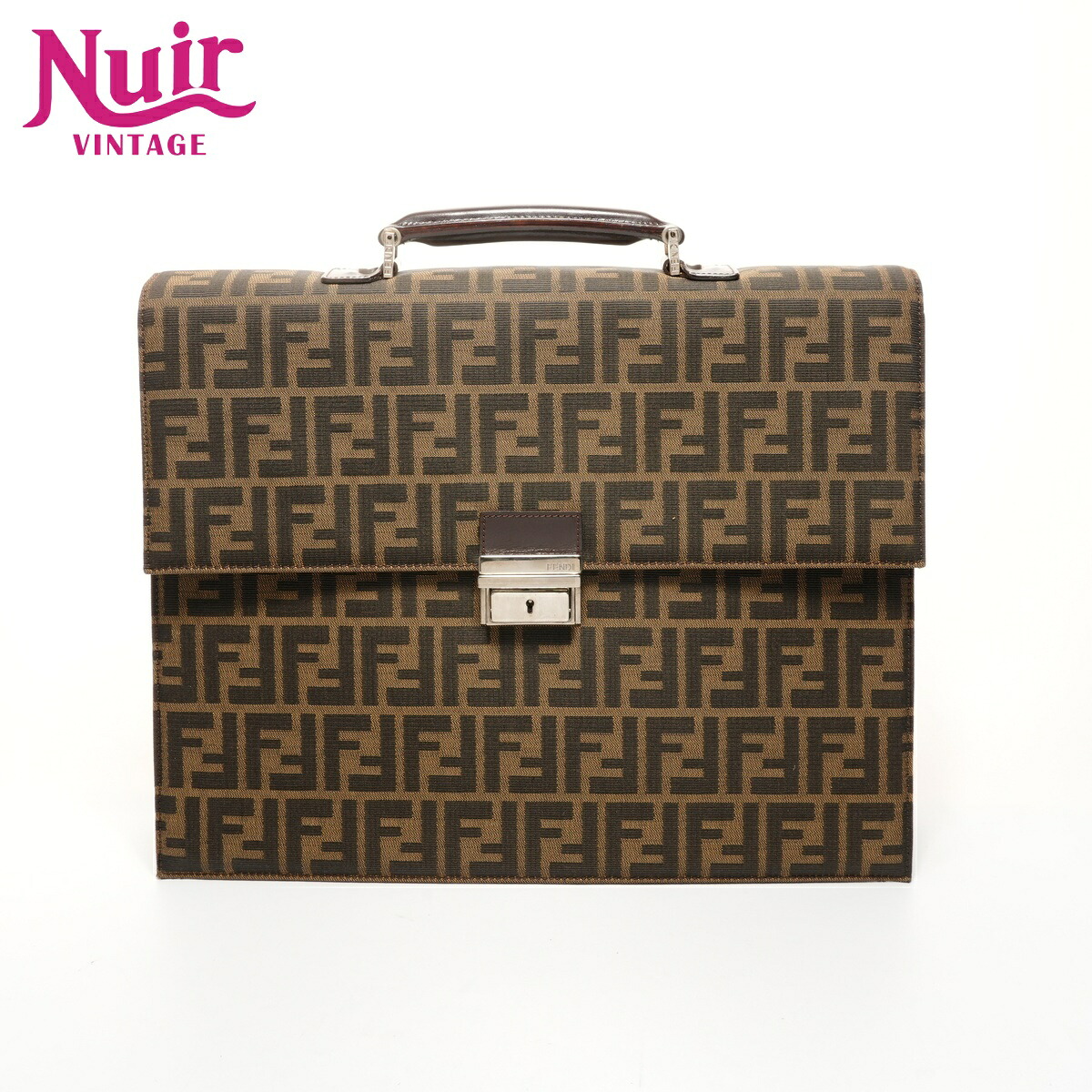 【ポイント最大47倍！全商品10%OFF!4/17 09:59まで】フェンディ FENDI キャンバス ズッカ ブリーフケース ビジネスバッグ ハンドバッグ ブラウン WS26082 【中古】