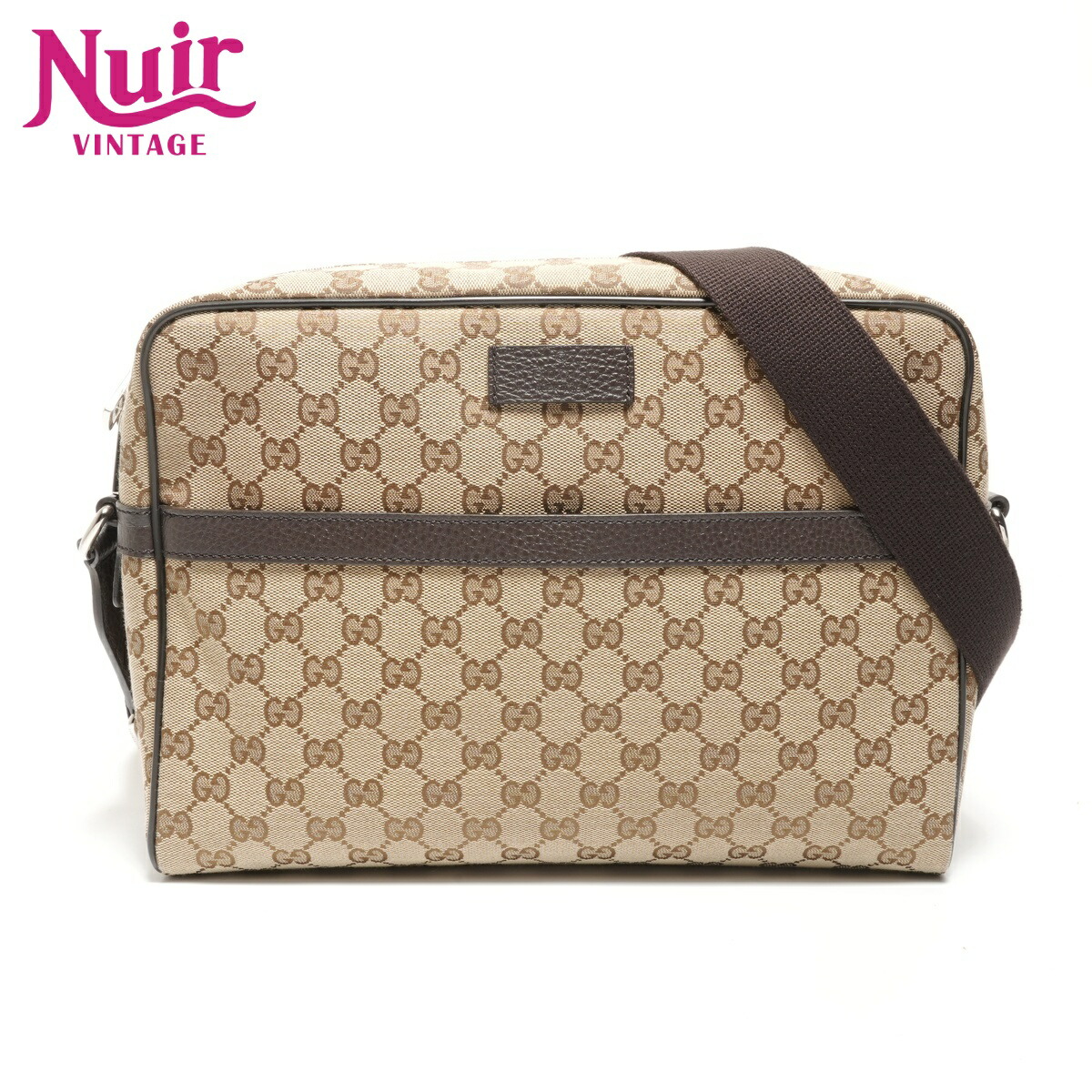 【エントリーで最大ポイント49倍!＋全商品10%OFF!4/10 1:59まで】グッチ GUCCI GGキャンバス ショルダーバッグ ブラウン WS26854 【中古】