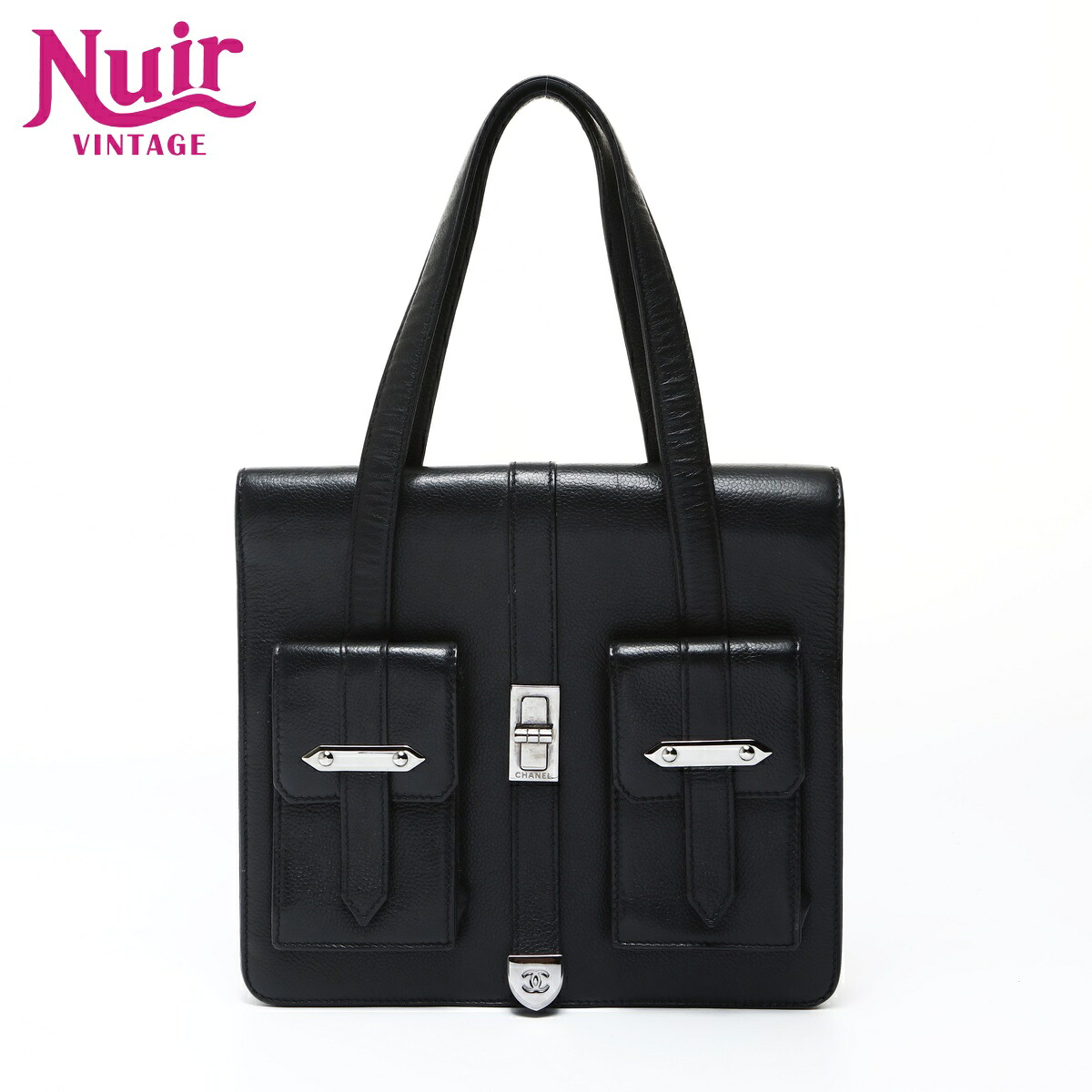 シャネル CHANEL 8番台 2003-2004 レザー シャネル2.55 キャビア ショルダーバッグ ブラック WS26912 【中古】
