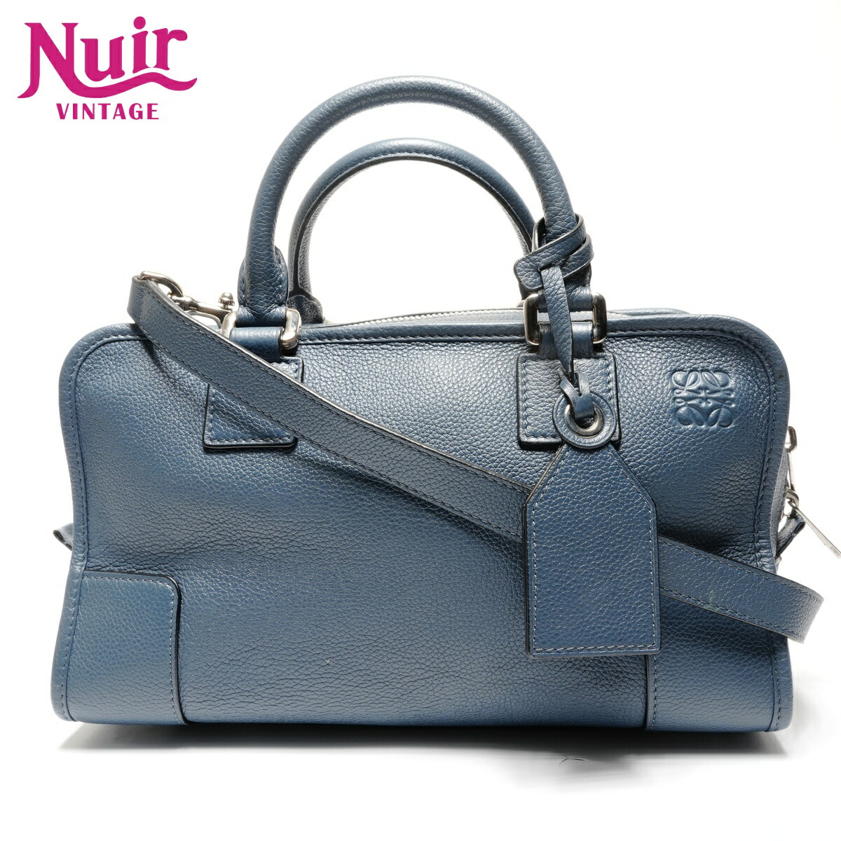 ロエベ LOEWE レザー アマソナ アナグラム 2way ショルダーバッグ ブルー WS27711 【中古】