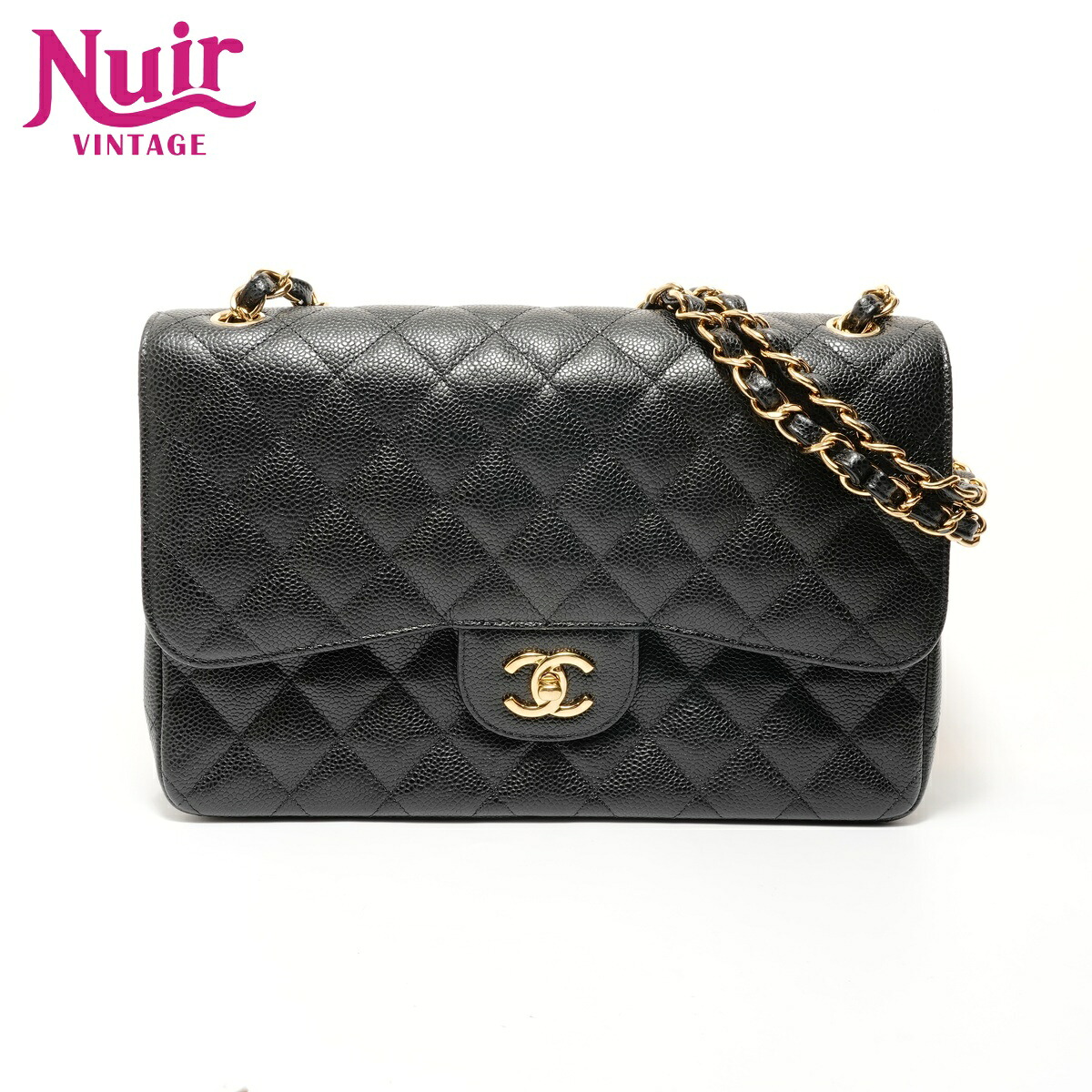 【エントリーで最大ポイント49倍!＋全商品10%OFF!4/10 1:59まで】シャネルCHANEL24番台 マトラッセ30 ダブルフラップショルダーバッグブラックWS28020【中古】