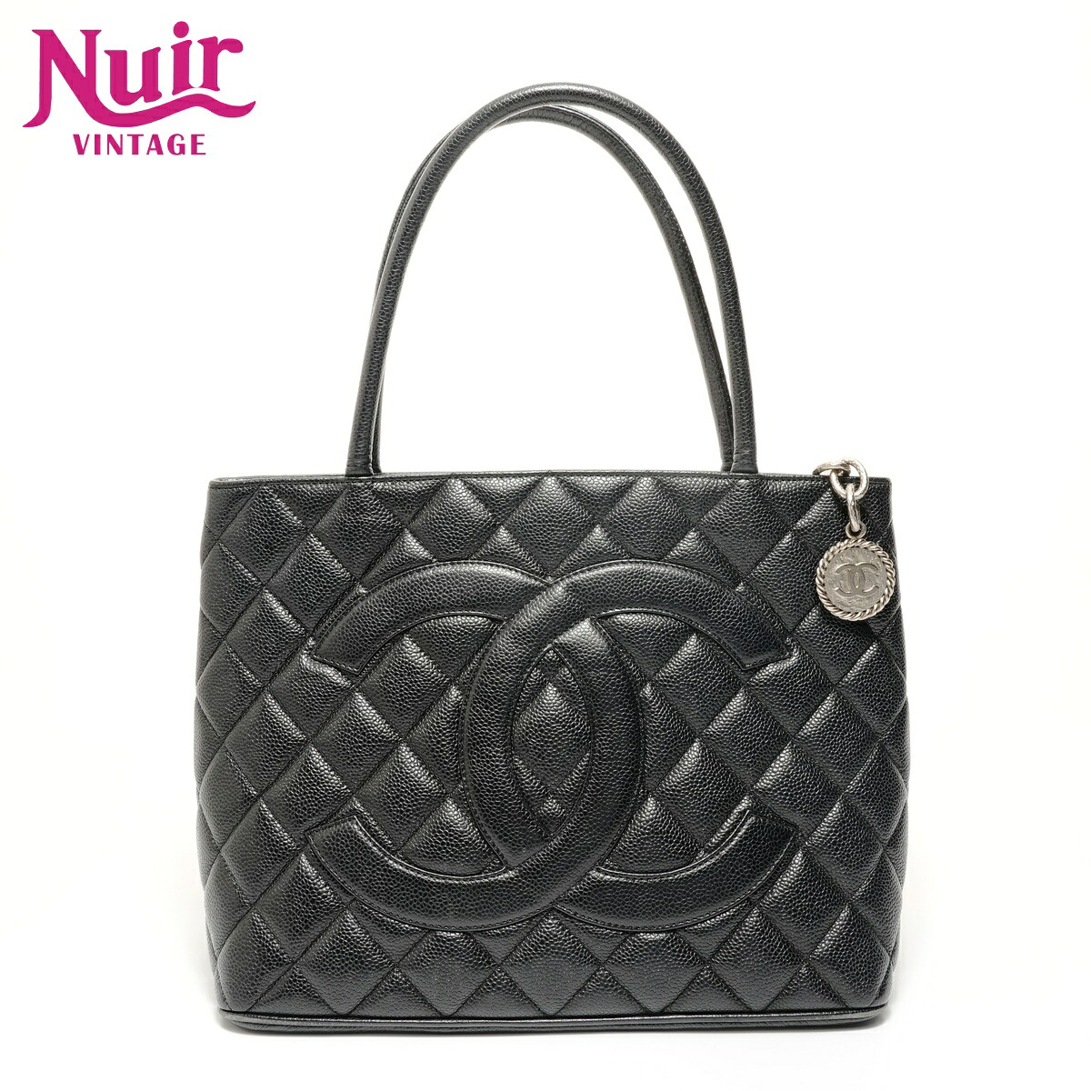 【ポイント最大47倍！全商品10%OFF!4/17 09:59まで】シャネル CHANEL 7番台 復刻トート キャビアスキン トートバッグ ブラック WS28078 【中古】 149,000円
