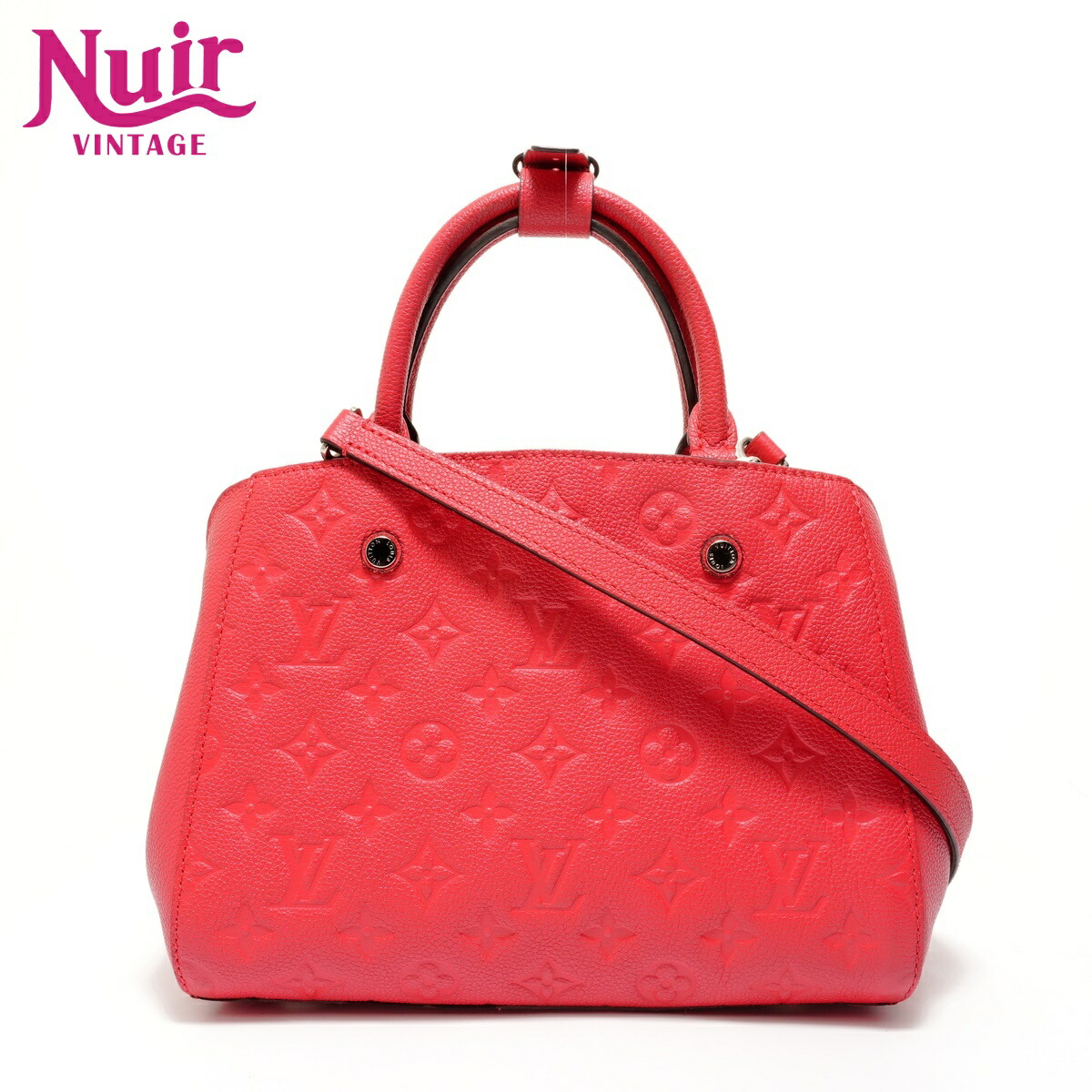 ルイ・ヴィトン LOUIS VUITTON モンテーニュBB モノグラム 2016年製 ハンドバッグ レッド WS28116 【中古】