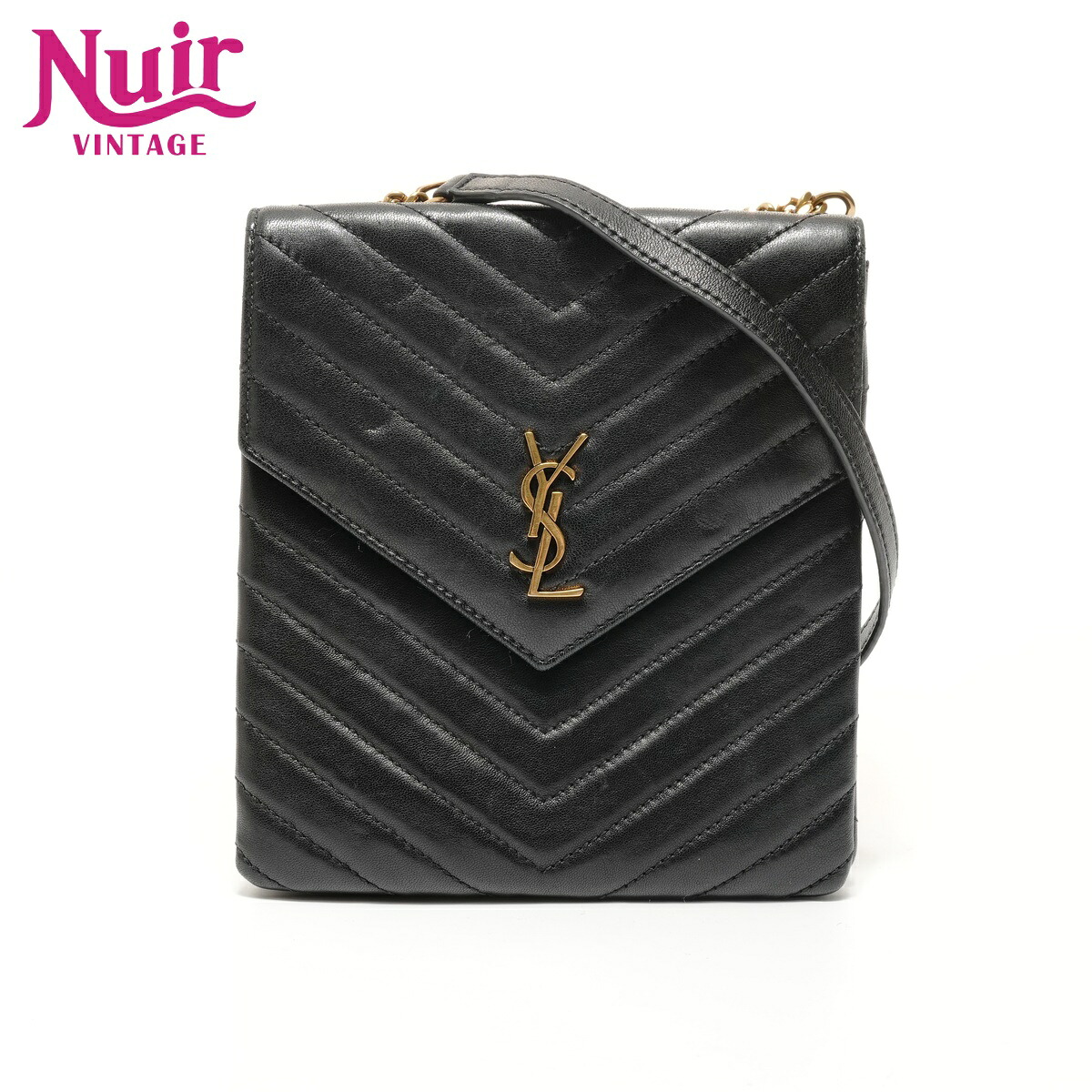 【ポイント最大47倍！全商品10%OFF!4/17 09:59まで】イヴ・サンローラン YVES SAINT LAURENT YSL カサンドラ チェーン ショルダーバッグ ブラック WS28131 【中古】