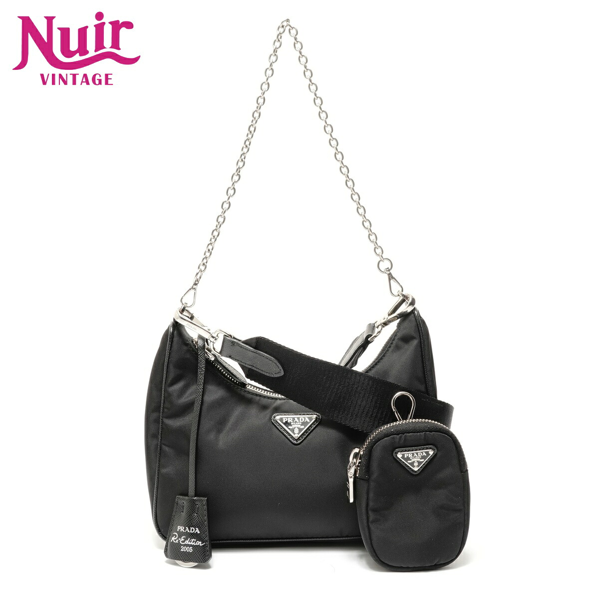 【ポイント最大47倍！全商品10%OFF!4/17 09:59まで】プラダ PRADA Re-Nylon ショルダーバッグ ブラック WS28246 【中古】