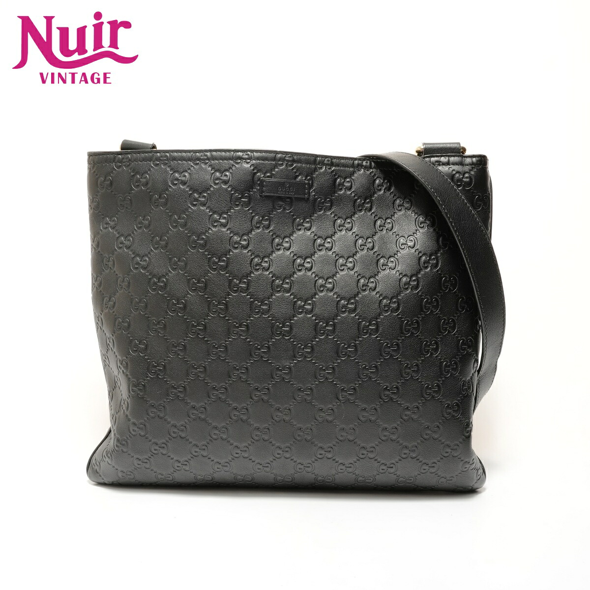 【ポイント最大47.5倍 全商品10%OFF! 7/26 01:59まで】グッチGUCCIGGシマ レザーショルダーバッグブラックWS28163【中古】｜NUIR VINTAGE 店