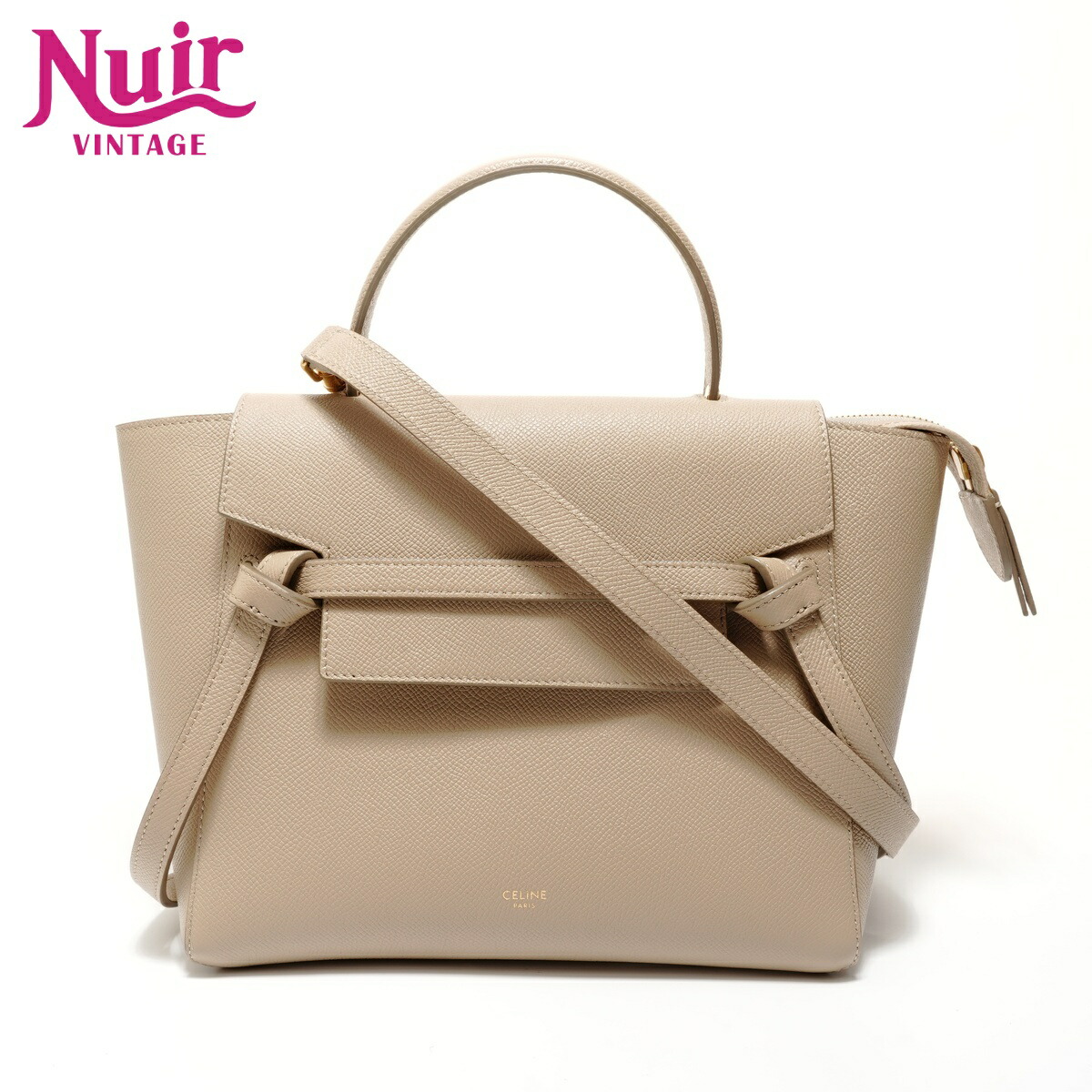 セリーヌ CELINE ベルトバッグ 2WAY ハンドバッグ ベージュ WS28186 【中古】