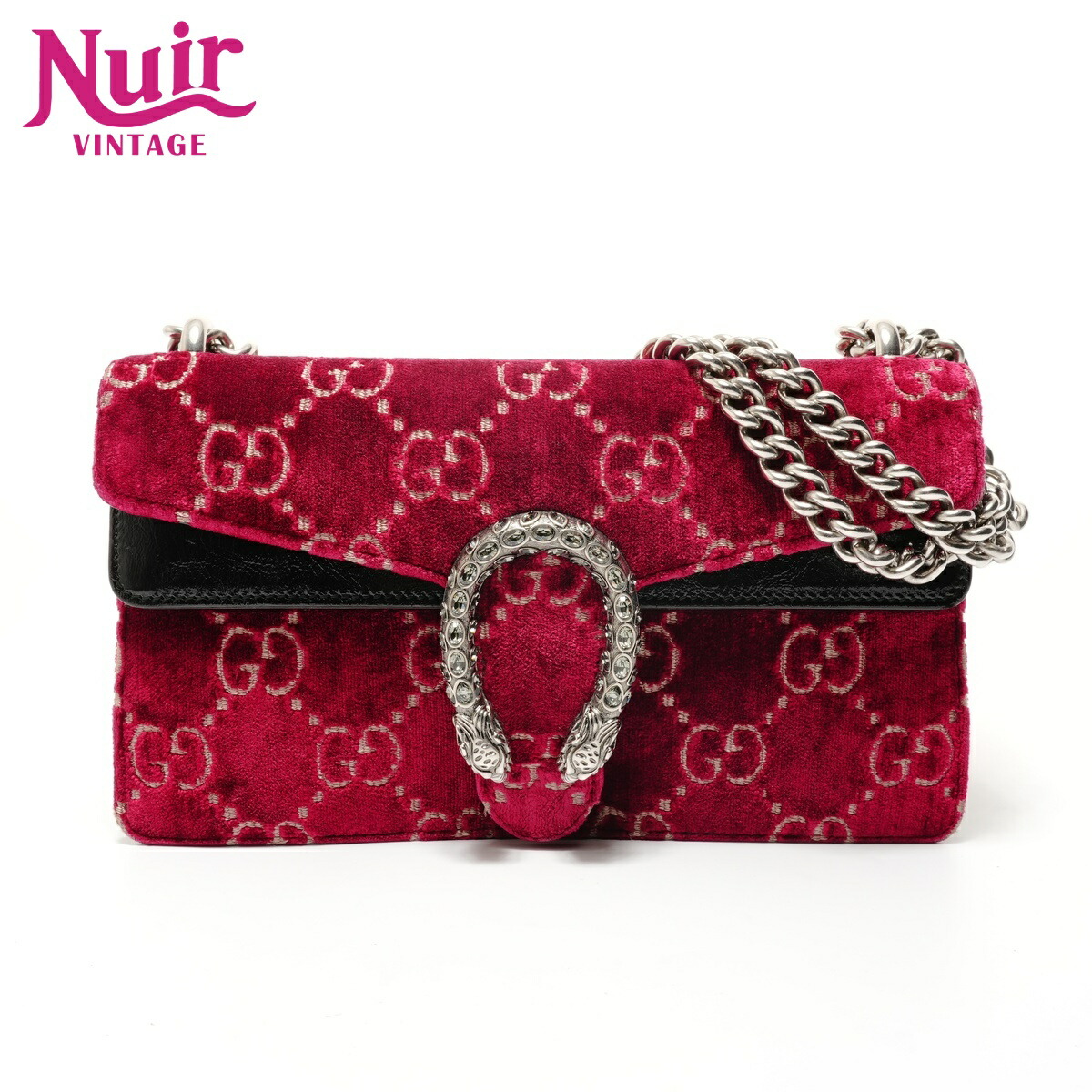 【ポイント最大47倍！全商品10%OFF!4/17 09:59まで】グッチ GUCCI GG ベルベット デュオニソス ショルダーバッグ レッド WS28231 【中古】