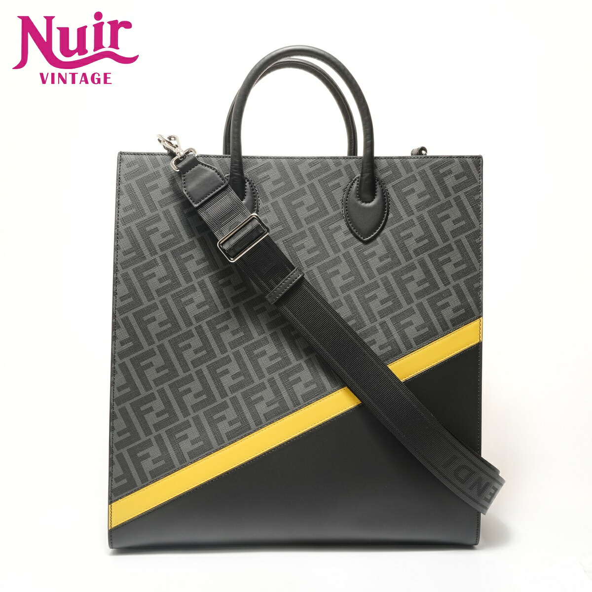 フェンディ FENDI バーティカル 2way ズッカ PVC 7VA578 ハンドバッグ ブラック WS28432 【中古】｜NUIR VINTAGE 店