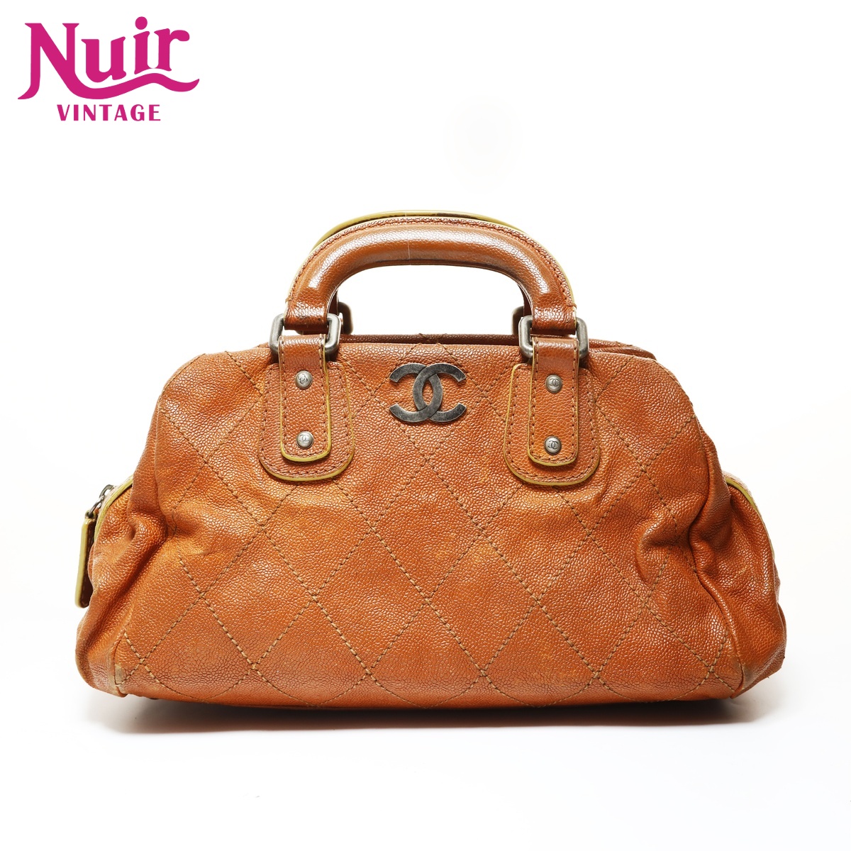 【ポイント最大47.5倍 全商品10%OFF! 7/26 01:59まで】シャネルCHANEL10番台 2003-2004 キャビアスキン ワイルドステッチハンドバッグブラウンWS28739【中古】|NUIR VINTAGE 店