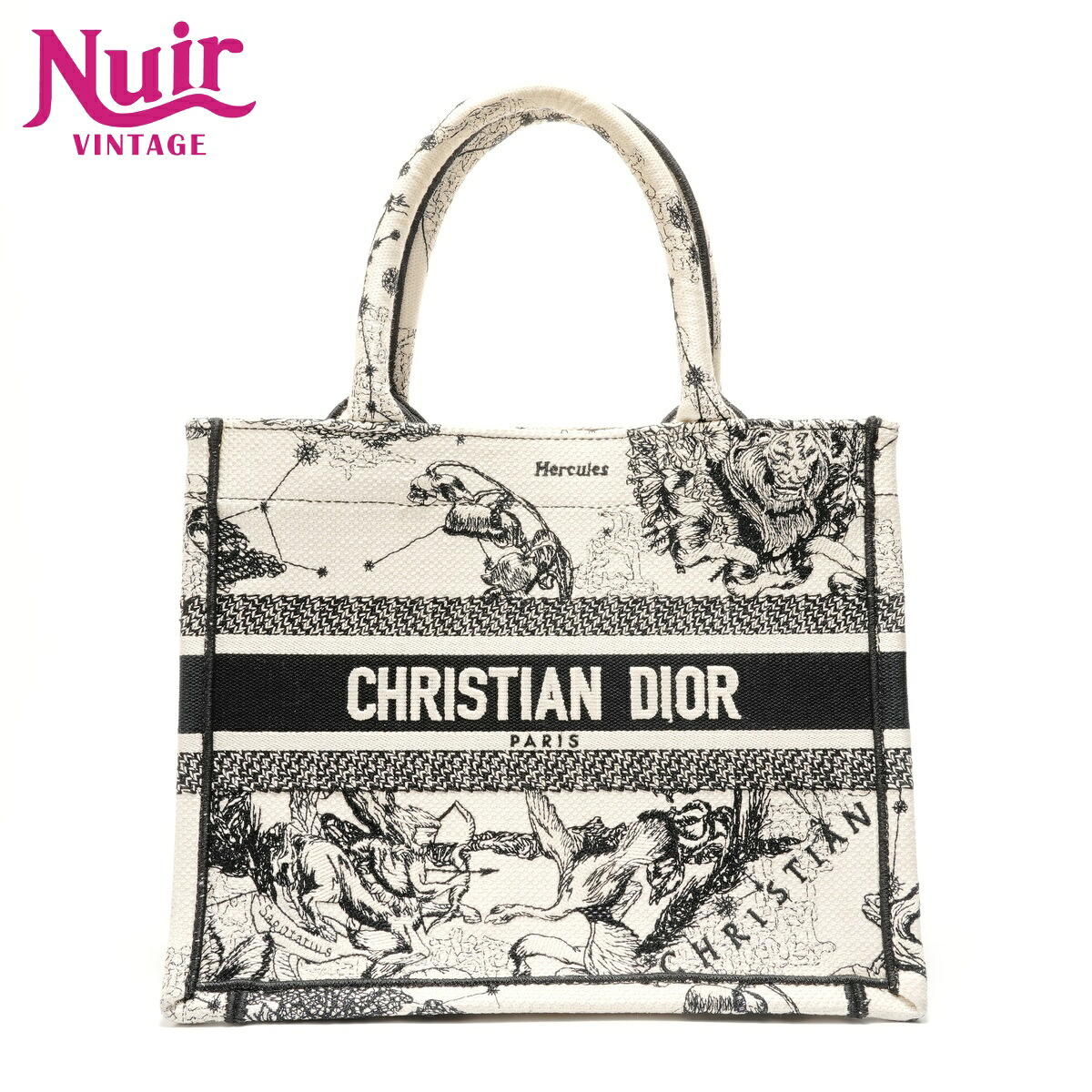 【ポイント最大47.5倍 全商品10%OFF! 7/26 01:59まで】クリスチャンディオールChristian Diorブックトート スモール ジャガードキャンバストートバッグホワイトWS28792【中古】｜NUIR VINTAGE 店