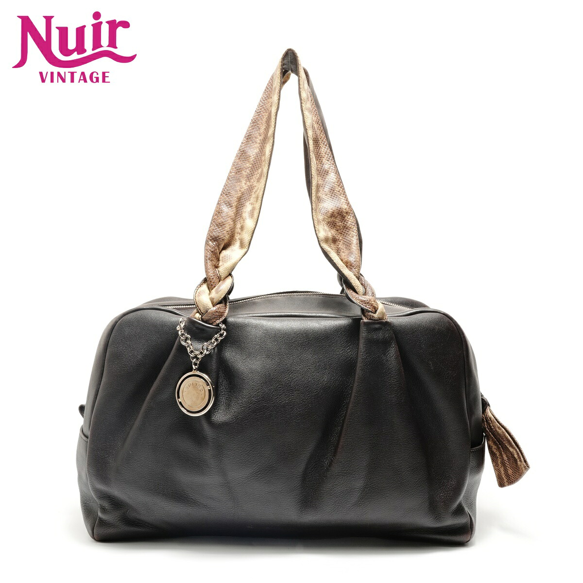 セリーヌ CELINE パイソン レザー ショルダーバッグ ブラウン WS28942 【中古】｜NUIR VINTAGE 店