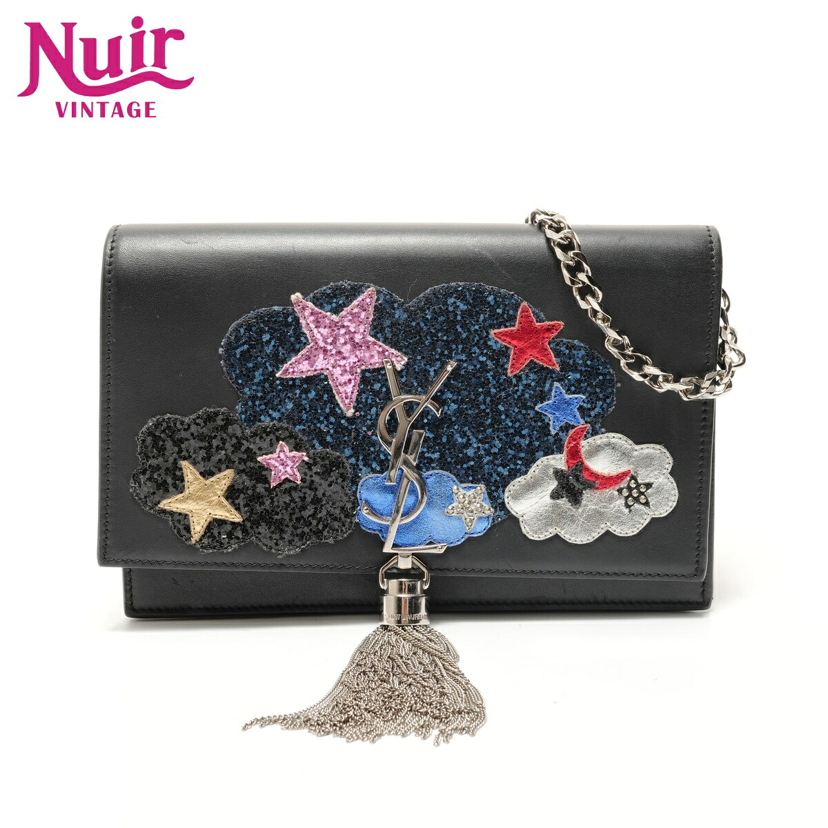【ポイント最大47.5倍 全商品10%OFF! 7/26 01:59まで】イヴ・サンローランYVES SAINT LAURENTクラウドスター・モノグラムケイトショルダーバッグブラックWS29128【中古】|NUIR VINTAGE 店