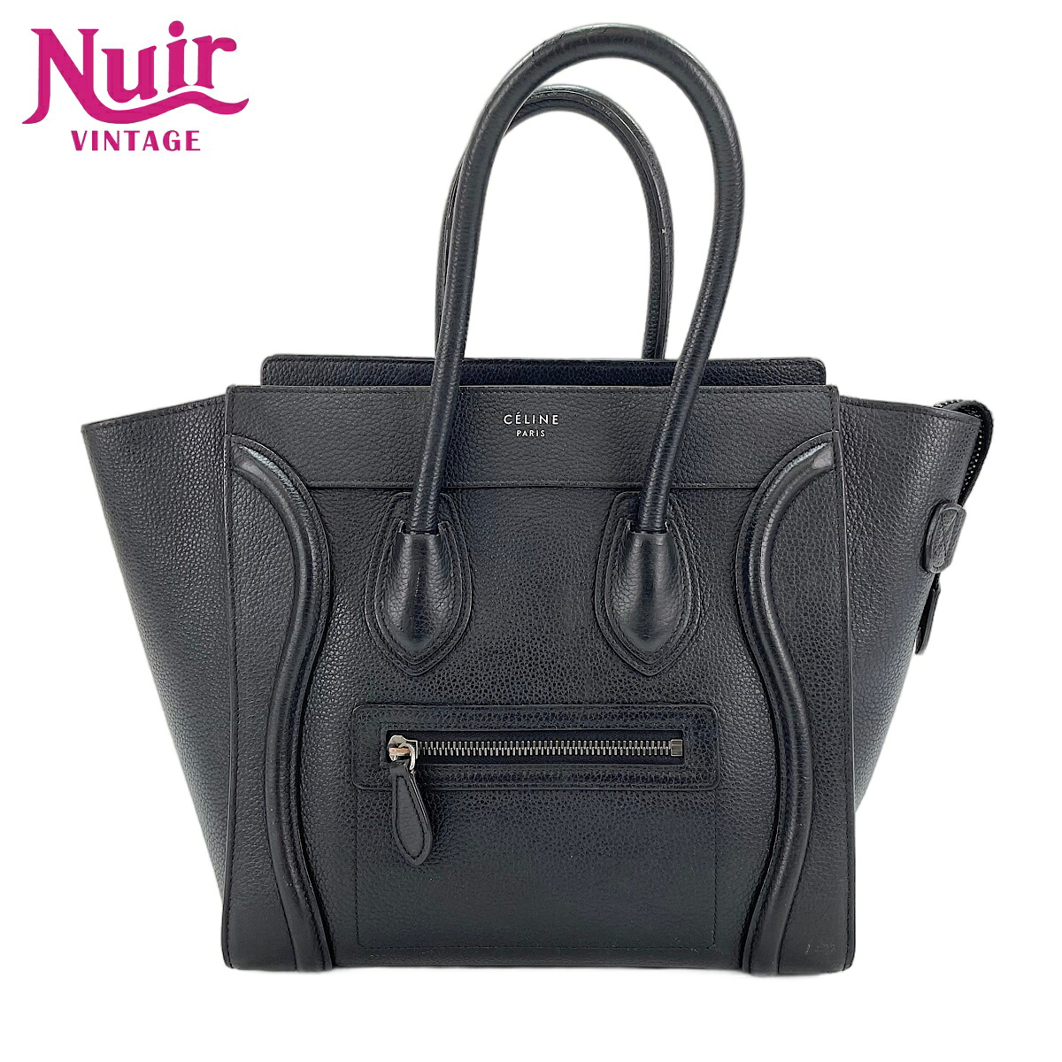 セリーヌ CELINE レザー ラゲージ トートバッグ ブラック WS30092 【中古】｜NUIR VINTAGE 店