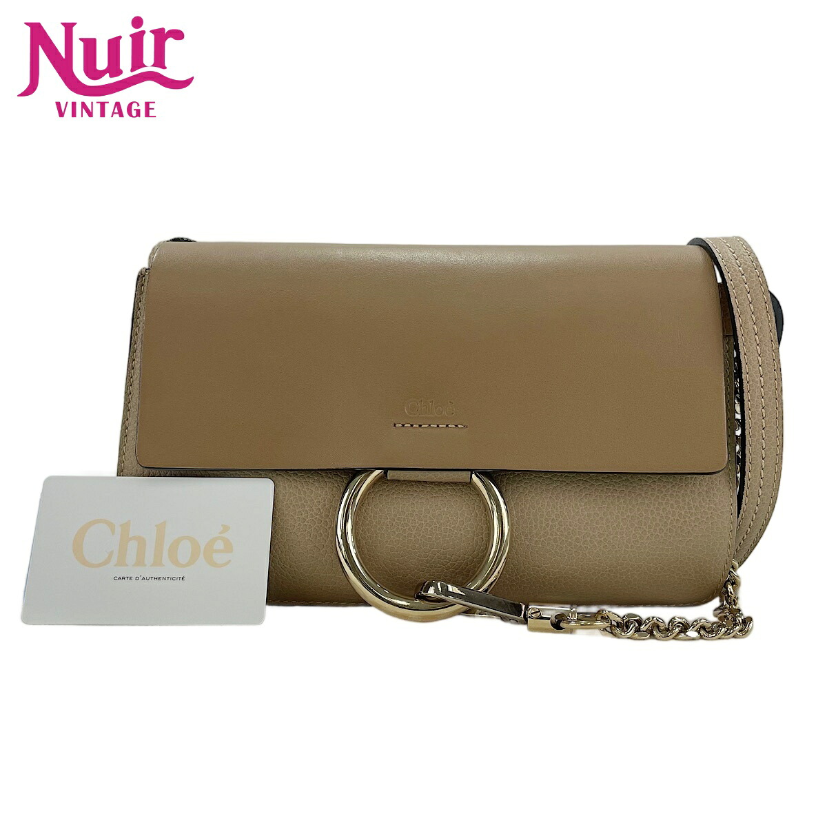 クロエ Chloe レザー faye ショルダーバッグ ベージュ WS30099 【中古】｜NUIR VINTAGE 店